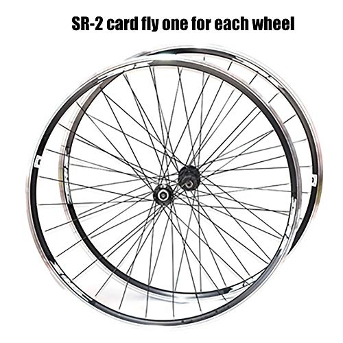 Mountain Bike Wheel : ASUD 700C Bike Wheelset, Cycling Wheels Mountain Bike SR-2 card fly front and rear wheel set (1 pair)