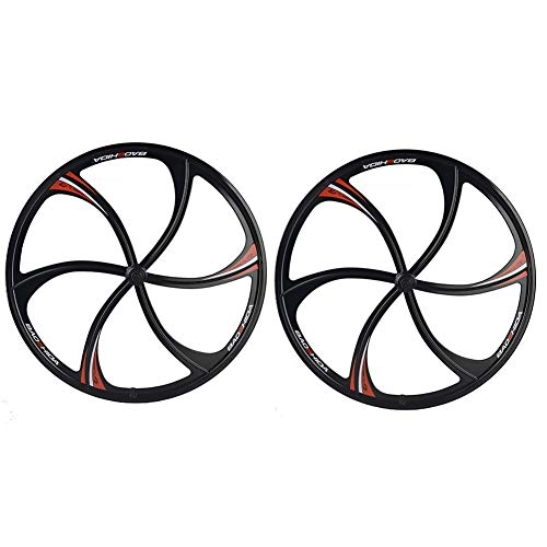 Mountain Bike Wheel : ASUD Bicycle wheel set, 26 inch Bicycle thickened magnesium alloy integrated wheel set, C