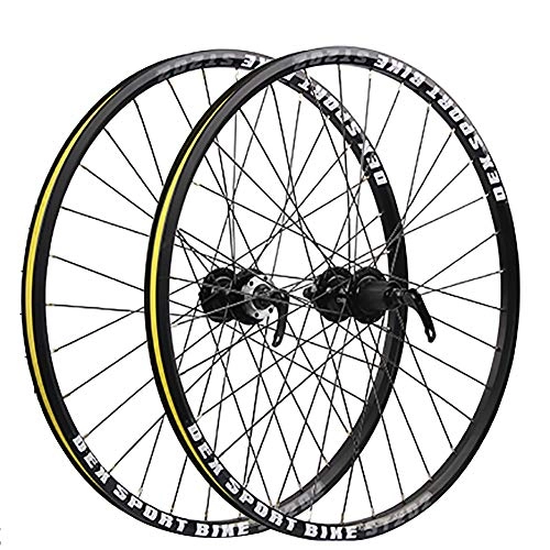 Mountain Bike Wheel : ASUD Bicycle Wheel set ST100 26 inch 1 pair of cassette disc brakes before and after quick release