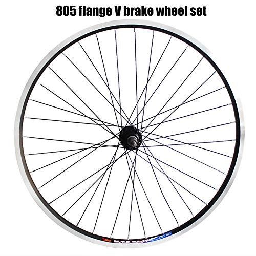 Mountain Bike Wheel : ASUD Bicycle Wheelset, 26 inch Silver Rear Mountain Bike Wheel Mountain bike V brake 36-hole wheel set CNC double-layer knife ring / V brake skin wheel hub
