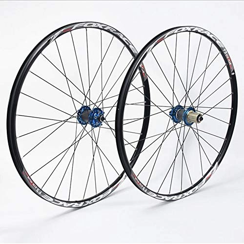 Mountain Bike Wheel : ASUD MTB 27.5 inch Pro Wheel Set fibre de carbone Palin Big Flower Roue Tambour (bleu)