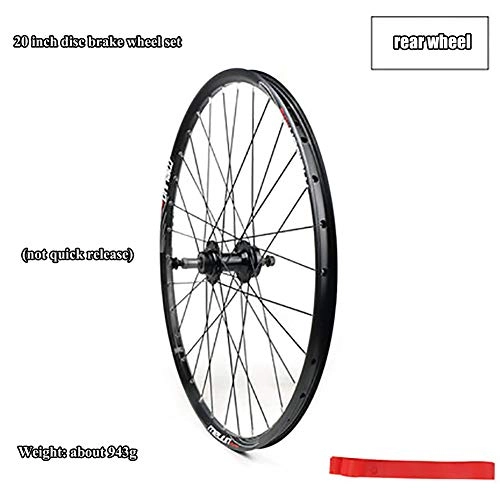 Mountain Bike Wheel : ASUD Rear Bicycle Wheel 20 inch, Steel, Bolt On, Disc brake split mountain bike wheel