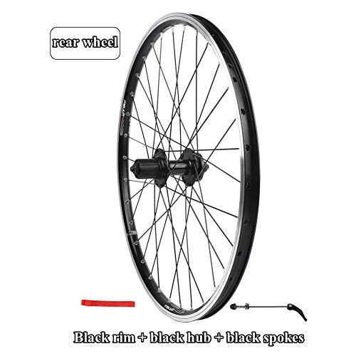 Mountain Bike Wheel : ASUD Rear Bicycle Wheel 24 inch Spin flywheel Aluminum alloy quick release V brake disc brake wheel single wheel hub