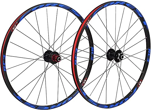 Mountain Bike Wheel : Auoiuoy Mountain Bike Wheels 26 / 27.5 Inch MTB Bike Wheel Set 24H Disc Rim Brake 7-11 Speed Sealed Bearing Hub Hybrid Touring Bike 26 Inch(Size:26inch, Color:blue)