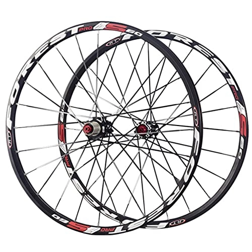 Mountain Bike Wheel : Auoiuoy MTB Wheel Set Bicycle Front Rear Wheel 26 / 27.5 / 29" Double Wall Alloy Rims Carbon Hubs 24H QR Disc Brake NBK Sealed Bearing For 7-11 Speed Cassette Wheel, Black-26inch