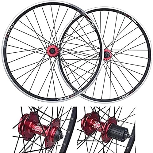 Mountain Bike Wheel : AWJ 26 Inch Mountain Bike Rims Bicycle Wheelset, Rear Wheel Front Wheel Bike Double-Walled Rim V / Disc Brake 32 Holes 7-10 Speed Wheel