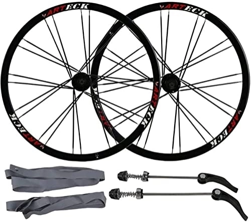 Mountain Bike Wheel : AWJ 26inch Mountain Bike Wheels, 24H MTB Double Wall Rim disc Brake 7 / 8 / 9 / 10 Speed Sealed Bearings Hub Wheel