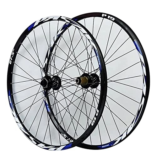 Mountain Bike Wheel : AWJ Bike Rim Double Layer Mountain Bike Wheelset 26" / 27.5" / 29" Inch, Disc Brake QR Freewheel 7-11 Speed 32H Bicycle Wheel Wheel