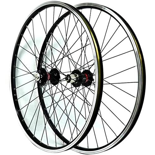 Mountain Bike Wheel : AWJ Bike Wheels Mountain Bike Wheelset 26", Disc / V-Brake Cycling Wheels for 7-11 Speed Cassette 32H Bicycle Bike Wheels Quick Release Front 2 Rear 4 Bearing