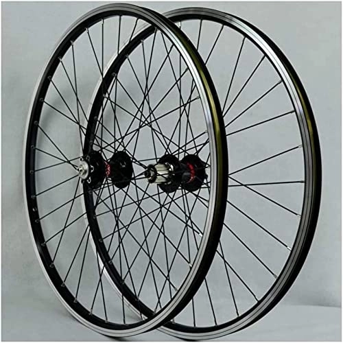 Mountain Bike Wheel : AWJ MTB Bicycle Front Rear Wheel 32H, for 26-inch Bicycle Wheelset Double Layer Rim 6 Sealed Bearing Disc / Rim Brakes QR 7-11 Speed Wheel