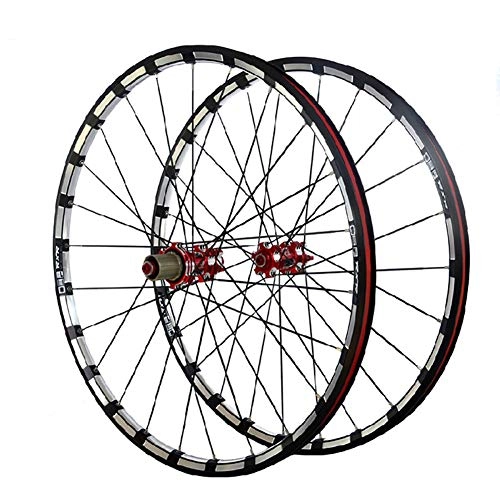 Mountain Bike Wheel : AZUOYI Carbon Fiber Mountain Wheel Set, Ultra-Light F / 2, R / 5 Palin Disc Brake Hub, Straight-Pull Three-Sided CNC Aluminum Alloy Rim, 24H, 9-11 Speed, A, 26