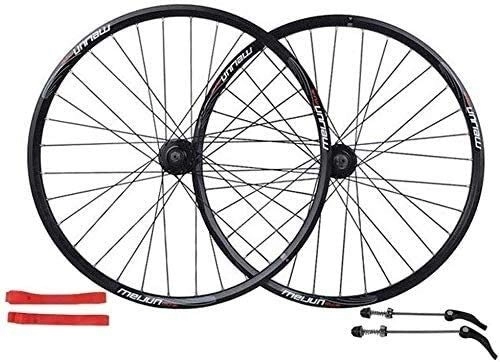 Mountain Bike Wheel : Bicycle Wheel Bike Wheel Bicycle wheelset 26 inch, double-walled aluminum alloy bicycle wheels disc brake mountain bike wheel set quick release American valve 7 / 8 / 9 / 10 speed (Color : Black)