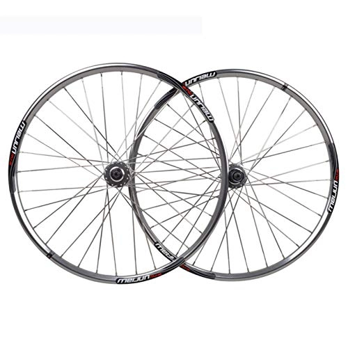 Mountain Bike Wheel : Bicycle Wheel Set, 26 Inch Mountain Bike Bicycle Front and Rear Roulette Aluminum Alloy Rim Sealed Bearings Hub 32 Holes Disc Brake Quick Release For 7 8 9 Speed Card Flying