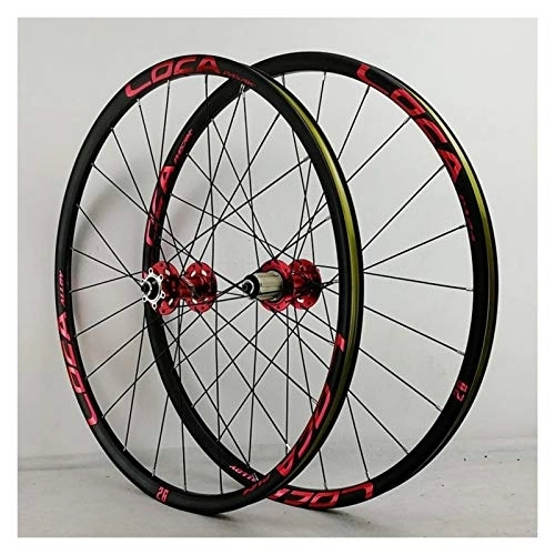Mountain Bike Wheel : Bicycle Wheelset 26 27.5 29 In Mountain Disc Bike Wheel Double Layer Alloy Rim MTB Sealed Bearing QR 7 / 8 / 9 / 10 / 11 / 12 Speed 24H (Color : G, Size : 27.5in)