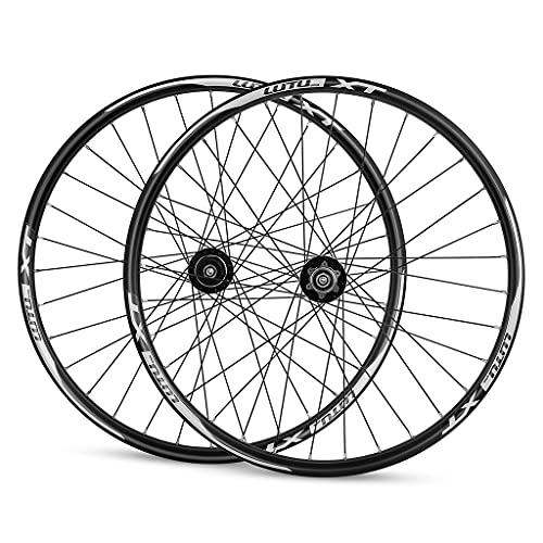 Mountain Bike Wheel : Bicycle Wheelset 26 27.5 29 Inch MTB Wheel Quick Release Mountain Bike Wheelset Disc Brake 32 Holes For 7-11 Speed (Color : Black, Size : 27.5INCH)