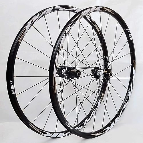Mountain Bike Wheel : Bicycle Wheelset 26 / 27.5 Inch Mountain Bike Wheels Double Wall Rims Box Hubs Sealed Bearings Disc Brakes 7-11 Speed Wheelsets (Color : Gold, Size : 27.5)