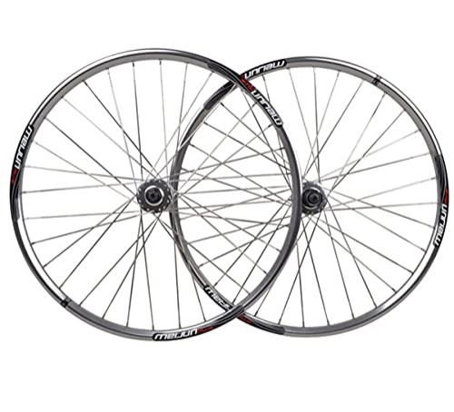 Mountain Bike Wheel : Bicycle Wheelset 26-inch 32H Polished Silver Wheel Disc Brakes Mountain Bike Wheel Spokes Breaking Wind Flat Stainless Steel (Color : Silver, Size : 26")