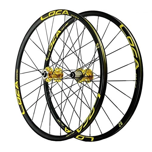 Mountain Bike Wheel : Bicycle Wheelset 26 Inch, Double Wall Magnesium Alloy 24 Hole Sealed Bearings 6 Nail Disc Brake MTB Wheels 7 / 8 / 9 / 10 / 11 Speed