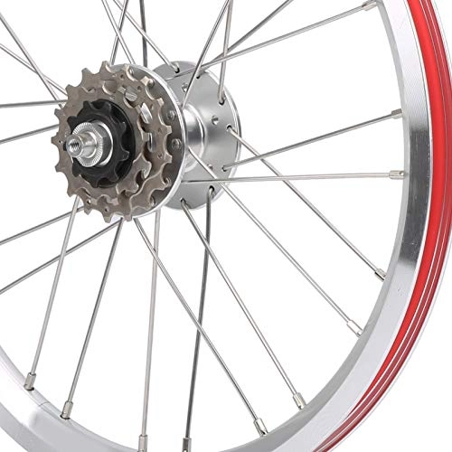Mountain Bike Wheel : Bicycle Wheelset, Aluminium Alloy 6 Nail Disc Brake Folding Bike Wheelset, 16in 305 for Outdoor Use Mountain Bike Adult Children V Brake(Silver)