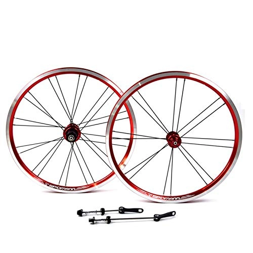 Mountain Bike Wheel : Bicycle Wheelset, Aluminium Alloy Ultralight Front 2 Rear 4 Bearing V Brake Bicycle Wheelset 20 Inch Mountain Bike Wheel, Red, 20