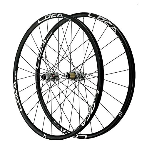 Mountain Bike Wheel : Bicycle Wheelset For 26" 27.5" 700C 29" Mountain Road Bike Wheels Thru Axle MTB Ultralight Front Rear Wheelset Rim Disc Brake 8-12 Speed (Color : Titanium hub, Size : 27.5in)