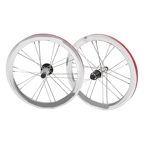 Mountain Bike Wheel : Bicycle Wheelset, Mountain, Aluminum Alloy Bike Wheelset Mountain Bike Wheel Set Bike Wheelset Anodized Front 2 Rear 4 Bearings Stable Driving 8 / 9 / 10 / 11 Speed for Folding Bike