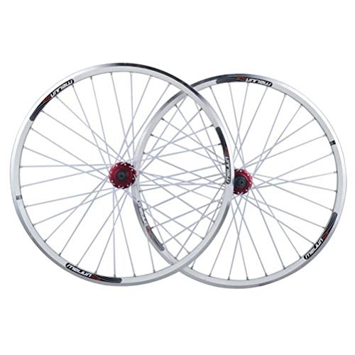 Mountain Bike Wheel : Bicycle Wheelset Mountain Bike Wheelset 26 Double Wall Alloy Rim MTB Wheel Set QR Cassette Hubs 32 Hole V / Disc Brake 7 8 9 10 Speed (Color : B)