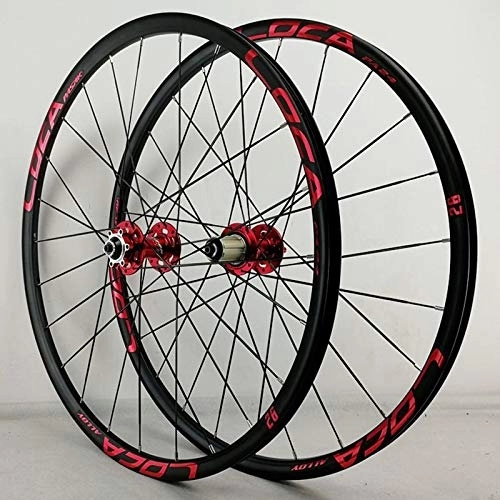 Mountain Bike Wheel : Bicycle Wheelset MTB Bicycle Wheelset 26 27.5 Inch Mountain Bike Wheel Quick Release Front Rear Ultralight Alloy Rim Cassette Hub Disc Brake 8-12 Speed (Color : Red Hub red label, Size : 27.5inch)