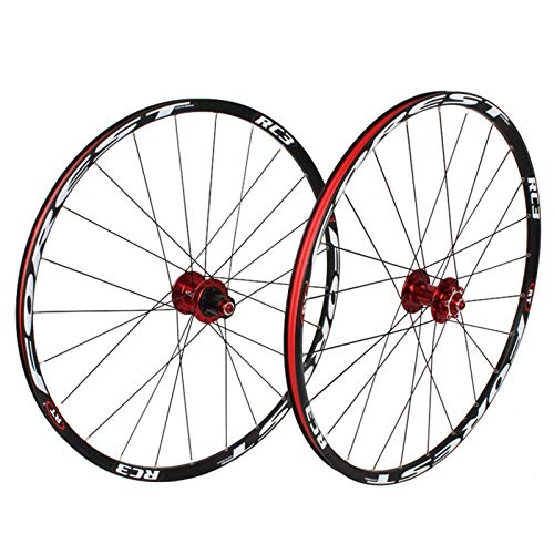 Mountain Bike Wheel : Bicycle Wheelset Rear Wheel Front Wheel, Double Walled Rim Quick Release Wheel Set Disc Brake Palin Bearing Mountain Bike-24 Perforated Disc 7 / 8 / 9 / 10 / 11Speed, C, 27.5
