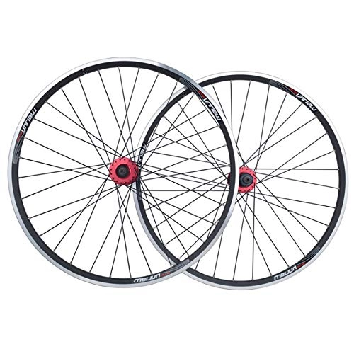 Mountain Bike Wheel : Bike Wheel 32 Hole Hybrid Double Wall Rim V-Brake Quick Release Screw on Hub Silver Spokes 650C Black
