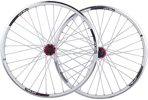 Mountain Bike Wheel : Bike Wheel Tyres Spokes Rim Bike Wheelset, 26 inch Mountain Bike Wheel(front + rear) double-walled aluminum Brake Wheel Set Quick Release Palin Bearing 7, 8, 9, 10 Speed