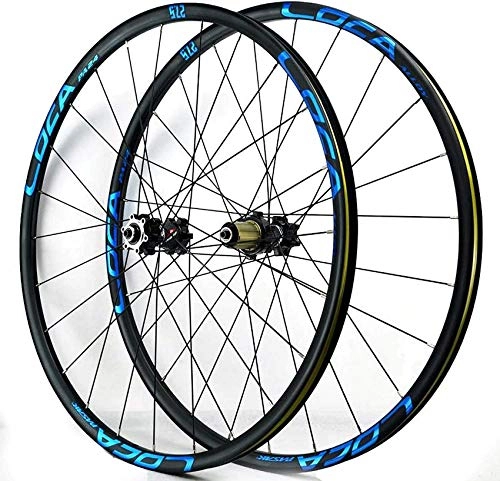 Mountain Bike Wheel : Bike Wheel Tyres Spokes Rim Double Wall Bike Wheelset, 26 / 27.5 / 29 inch MTB Rim Disc Brake Quick Release Mountain Bike Wheels 24H 8-11 Speed, Blue