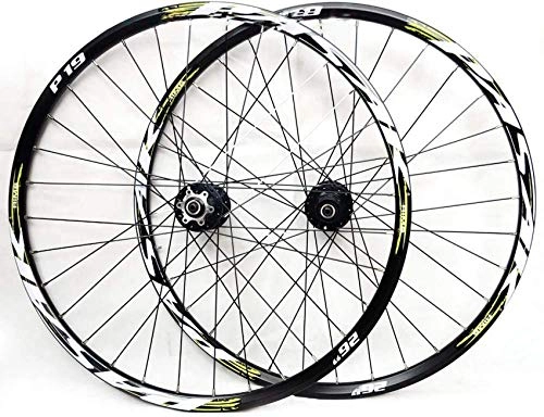 Mountain Bike Wheel : Bike Wheel Tyres Spokes Rim Mountain Bike Wheelset, 26 / 27.5 / 29 Inch Bicycle Wheel Double Walled Aluminum Alloy MTB Rim Fast Release Disc Brake 32H 7-11 Speed Cassette, Front and Rear Wheels