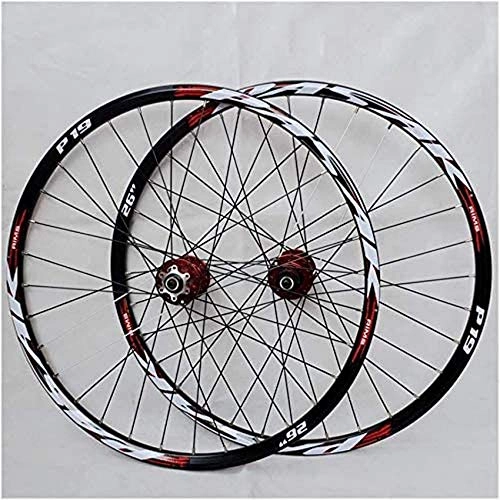 Mountain Bike Wheel : Bike Wheel Tyres Spokes Rim Mountain Bike Wheelset, 29 / 26 / 27.5 Inch Bicycle Wheel (Front + Rear) Double Walled Aluminum Alloy MTB Rim Fast Release Disc Brake 32H 7-11 Speed Cassette