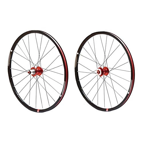 Mountain Bike Wheel : Bike Wheels Aluminium Alloy Rim Front Wheel 2 Bearing Rear Wheel 5 Bearing Quick Release for Mountain Bike Reliable / 26 inches / Red