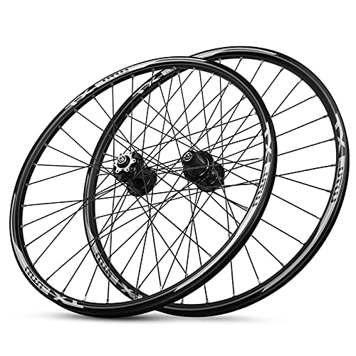 Mountain Bike Wheel : Bike Wheels Mountain 26'' Disc Brake Front 2 Rear 4 Double Wall Alloy Rim Sealed Bearing Hubs 7-11 Speed Cassette