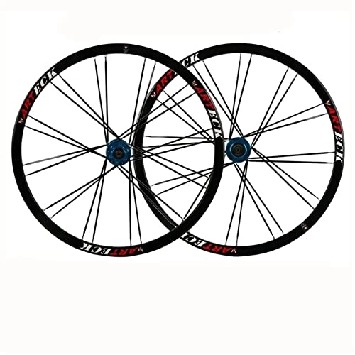 Mountain Bike Wheel : Bike Wheels Mountain Bike Wheelset 26" Aluminum Alloy Rim 24 Holes Compatible with 7-10 Speed Cassette Flat-Spoke MTB Bicycle Wheels QR Disc Brake