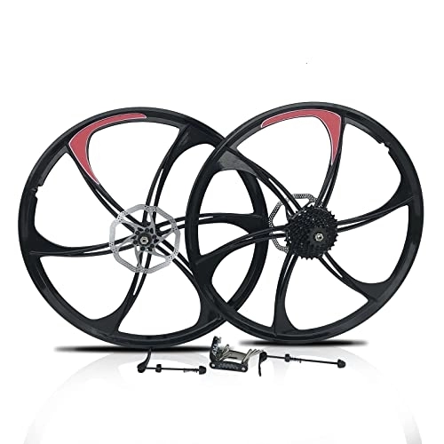 Mountain Bike Wheel : Bike Wheelset 26 / 27.5 / 28 / 29inch Mountain Cycling Wheels Magnesium Alloy Integrated Wheel Set for 7-10 Speed, Equipped with Disc Brake& Quick Release Axles& Shimano 8 Speed Freewheel Bicycle Accessory