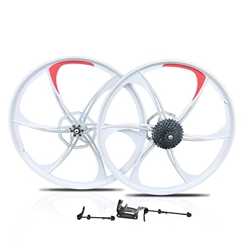 Mountain Bike Wheel : Bike Wheelset 26 / 27.5 / 29 inch Mountain Cycling Wheels Magnesium Alloy integrated Wheel Set Equipped with Disc Brake / Shimano 8 Speed Freewheels / Quick Release Axles Bicycle Accessory