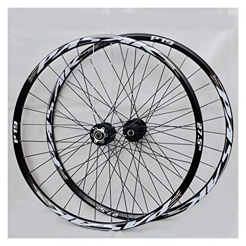 Mountain Bike Wheel : Bike Wheelset 26 27.5 29in Cycling Mountain Disc Brake Wheel Set Quick Release Front 2 Rear 4 Palin Bearing 32H 7 / 8 / 9 / 10 / 11 Speed (Color : E, Size : 27.5in)