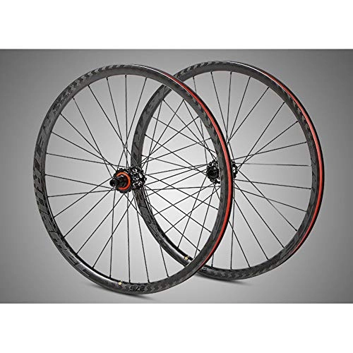 Mountain Bike Wheel : BIKERISK MTB bicycle Carbon fiber mountain wheel set 27.5" 29" package carbon XD hub barrel axis mountain bike circle XC off-road level, Black, 27.5