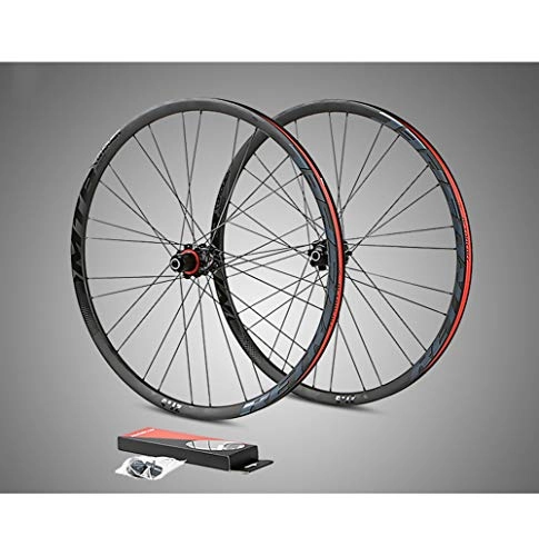 Mountain Bike Wheel : BIKERISK RS four bearing carbon fiber 27.5" mountain bike wheel set 28 hole carbon fiber hub mountain wheel set, Black