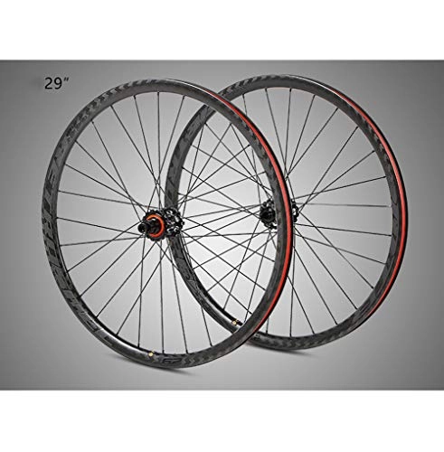 Mountain Bike Wheel : BIKERISK RS-M920 carbon fiber mountain wheel set 27.5 inch 29 inch package carbon XD HUB barrel axis mountain bike circle XC off-road level, Black, 29