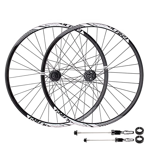 Mountain Bike Wheel : BOLANY 26 / 27.5 / 29 Inch MTB Wheelset with Quick Release Skewer and Thru-Axle End Cap Disc Brake 32 Holes Bike Hub Aluminum Alloy Mountain Bike Wheels Fit for 8-11S Cassette (Black, 26 inch)