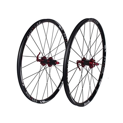 Mountain Bike Wheel : BUCKLOS US-Stock MTB Bicycle Wheelset Carbon Hub, 26 27.5 29 inch Mountain Bike Wheelsets Rim with QR, 7-11 Speed Wheel Hubs Disc Brake, Double Wall Flat Spokes Wheelset 25mm Width 24H