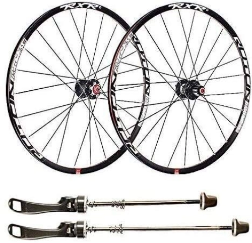 Mountain Bike Wheel : BUYAOBIAOXL Wheels Mountain Bike Wheelset 29 inch bicycle wheelset double-walled aluminum alloy bicycle wheels Quick release disc brake 24 holes 7 8 9 10 11 speed (Color : Black)
