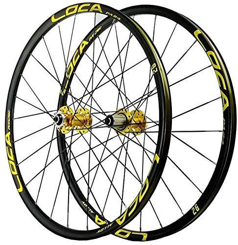 Mountain Bike Wheel : BUYAOBIAOXL Wheels Mountain Bike Wheelset Bicycle Wheelset 26 Inch, Double Wall Magnesium Alloy 24 Hole Sealed Bearings 6 Nail Disc Brake MTB Wheels 7 / 8 / 9 / 10 / 11 Speed (Color : 26in)