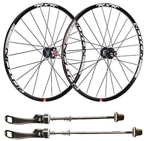 Mountain Bike Wheel : BUYAOBIAOXL Wheels Mountain Bike Wheelset Bike Wheels, 29 Inch Bicycle Wheelset Double Walled Aluminum Alloy MTB Cycling Wheels Disc Rim Fast Release Disc Brake 24 Holes (Color : Black)
