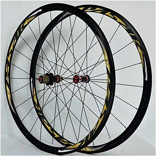Mountain Bike Wheel : BUYAOBIAOXL Wheels Mountain Bike Wheelset Cycling Wheels 700C Front / Rear Wheel, Double-Walled Light-Alloy Rims V Brake 30Mm Bike Wheelset Quick Release 24H 8-11 Speed 840g / 1Paar (Color : #4)