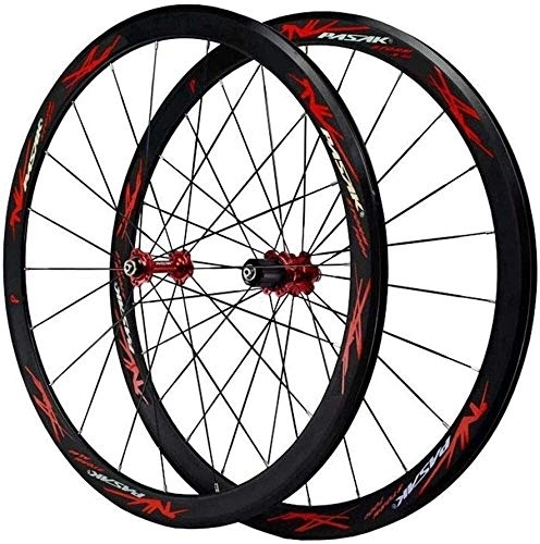 Mountain Bike Wheel : BUYAOBIAOXL Wheels Mountain Bike Wheelset Road Bike Wheels 700C 40MM Bicycle Axle Alloy Rims Ultralight Double Wall V Brake Disc Quick Release Palin Disc Bearing 7 8 9 10 11 / 12 Speed (Color : #2)
